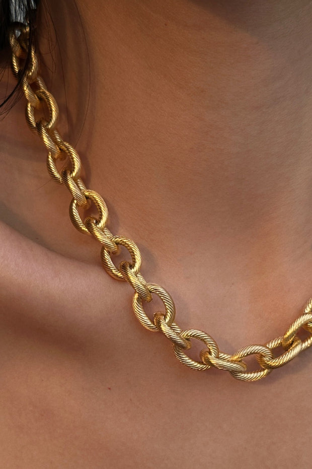 18K Non-Tarnish Stainless Steel Chain Necklace, Solid Cable Link Chain, Hypoallergenic