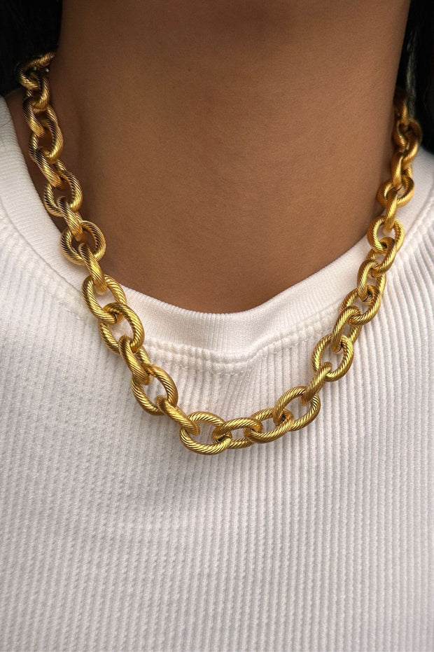 18K Non-Tarnish Stainless Steel Chain Necklace, Solid Cable Link Chain, Hypoallergenic