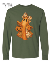 Halloween Ghostly Autumn Long Sleeve T-Shirt | Spooky Fall Casual Tee