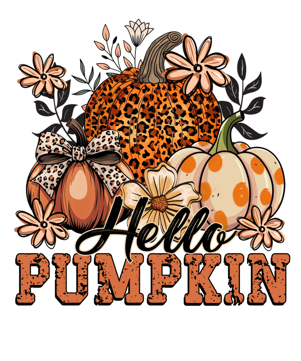Hello Pumpkin Long Sleeve Shirt – 100% Cotton, Fall & Halloween Tee