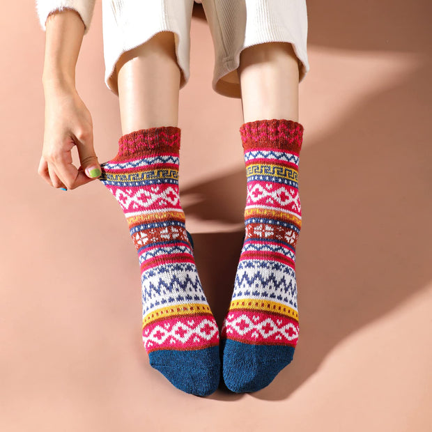 Calcetines Dk con estampado verde azulado, óxido y blanco