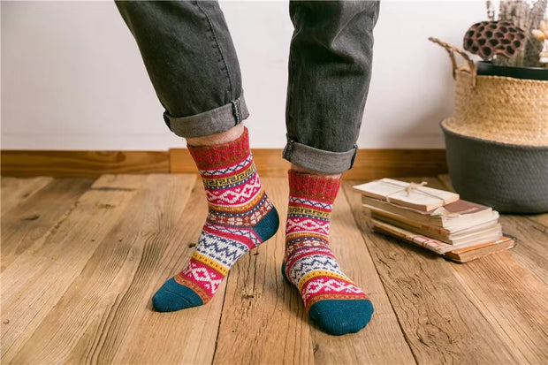 Calcetines Dk con estampado verde azulado, óxido y blanco