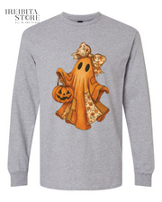 Halloween Ghostly Autumn Long Sleeve T-Shirt | Spooky Fall Casual Tee