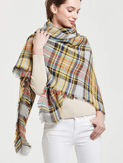 Women Plaid Scarf Tartan Wrap Lattice Large Warm Cozy Blanket Soft Shawl Checked Winter Scarfs for Women