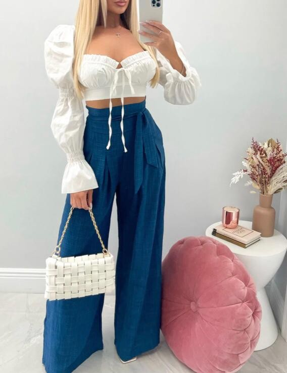 High & Wide Long Pants