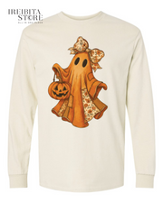 Halloween Ghostly Autumn Long Sleeve T-Shirt | Spooky Fall Casual Tee