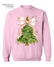 Christmas Tree Bow Sweatshirt  – Festive Coquette Style