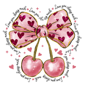 Love You Cherry Much Valentine Coquette Heart